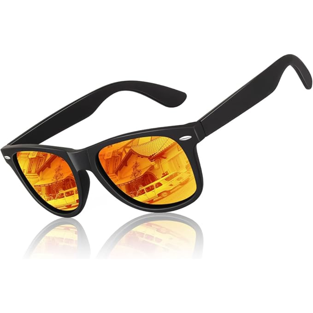Zonnebril retro jaren '80, unisex model, gepolariseerde glazen voor optimale zonbescherming.