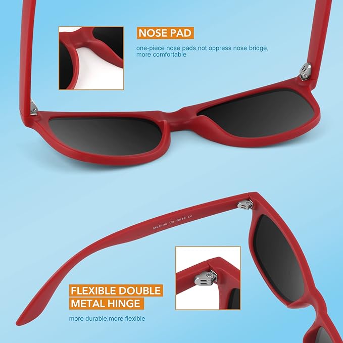 Retro zonnebril Jamie, jaren '80 stijl, unisex, gepolariseerde glazen voor alle seizoenen.
