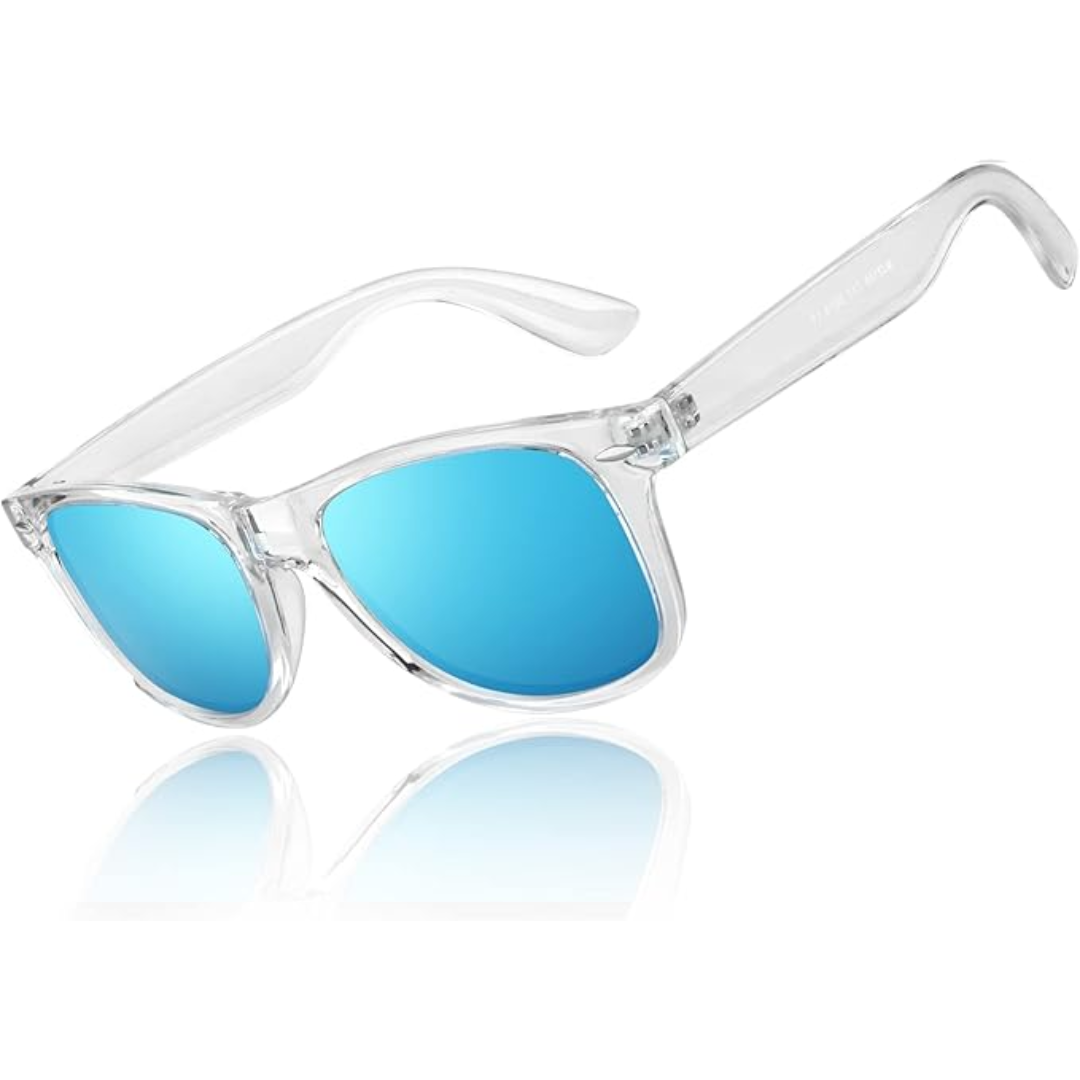 Jaren '80 stijl zonnebril Jamie, unisex met UV400 gepolariseerde glazen voor oogbescherming.
