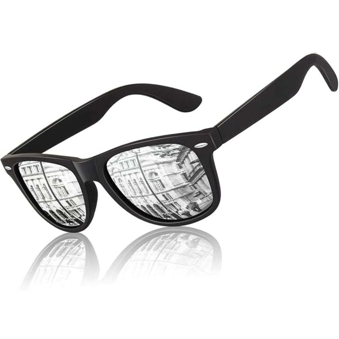 Unisex zonnebril jaren '80 look, met gepolariseerde UV400 bescherming tegen schadelijke zonnestralen.