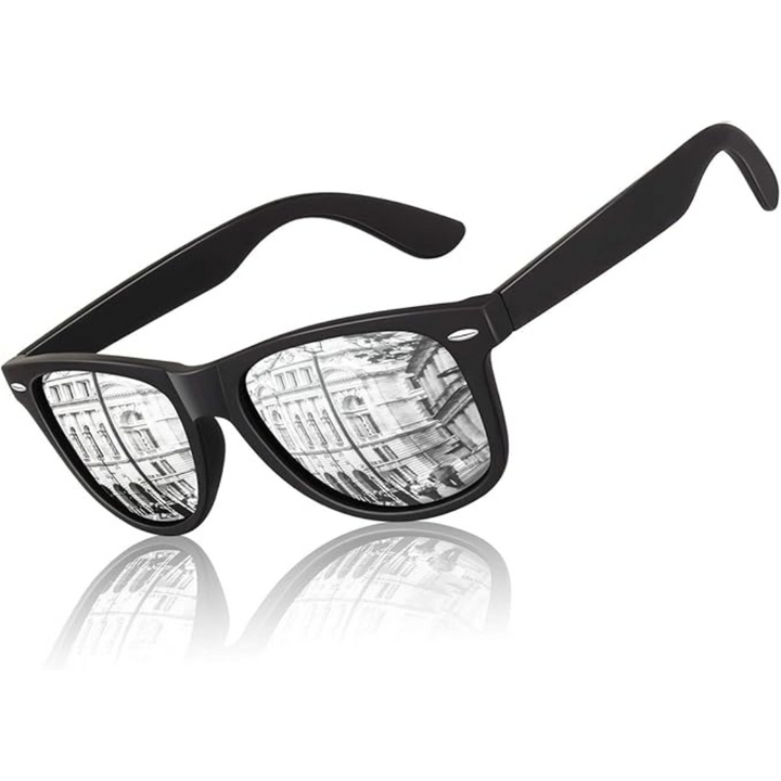 Unisex zonnebril jaren '80 look, met gepolariseerde UV400 bescherming tegen schadelijke zonnestralen.