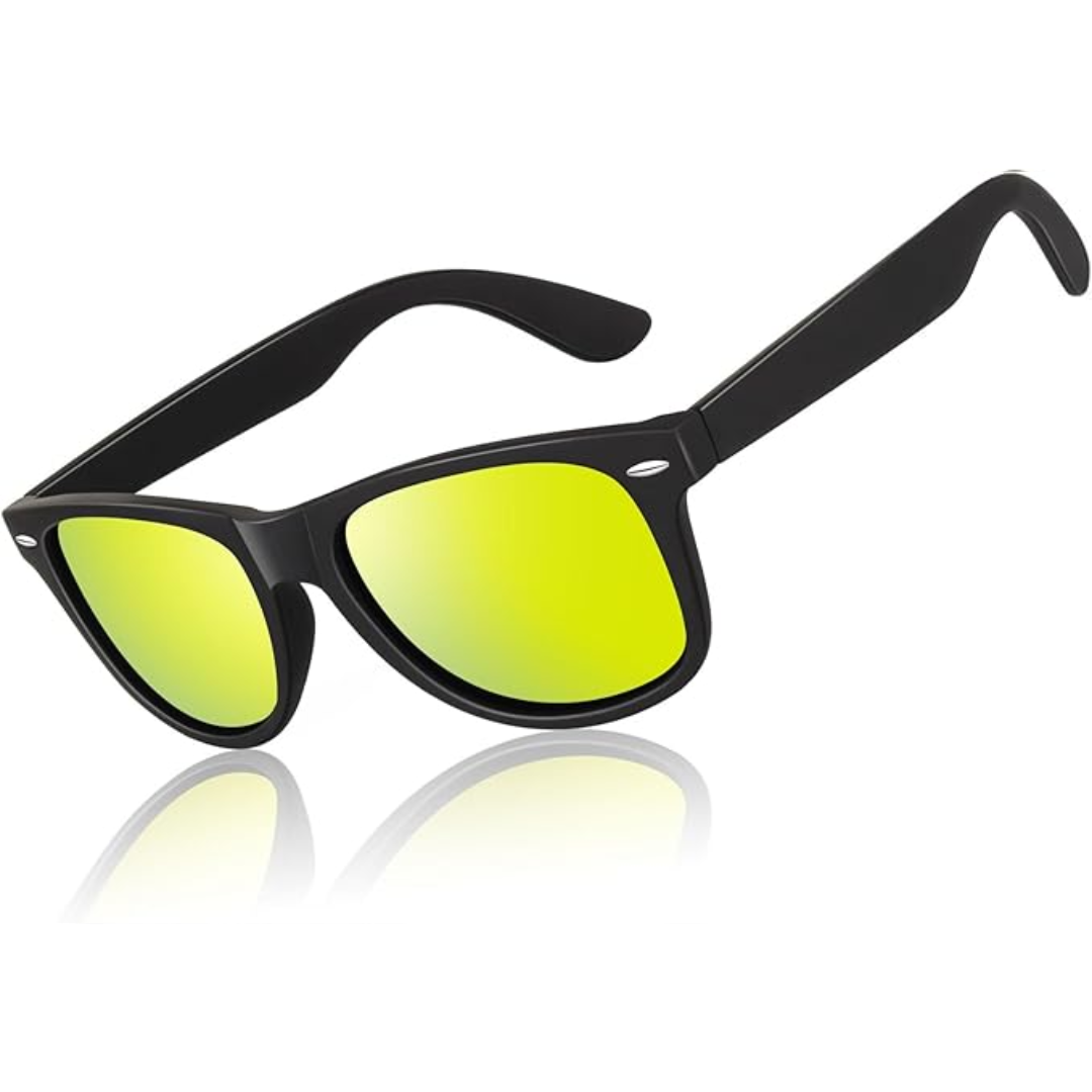 Stijlvolle retro zonnebril unisex, met gepolariseerde lens voor helder zicht en comfort.