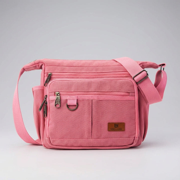 Robuuste unisex canvas messenger tas, RFID-veilig, perfect voor werk, school en reizen.