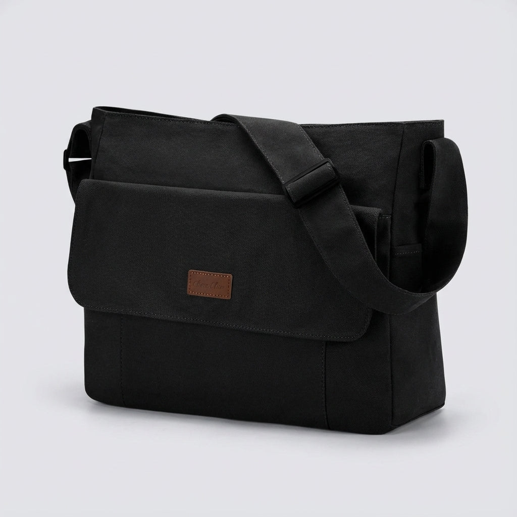 Praktische Satchelix reistas voor laptops, comfortabel te dragen tijdens woon-werkverkeer of korte reizen.