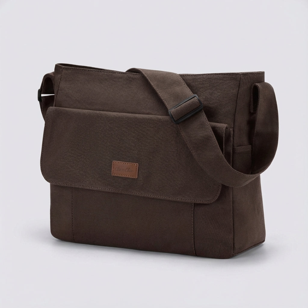 Slanke en lichte Satchelix unisex schoudertas, ideaal als dagelijkse tas voor laptop en documenten.