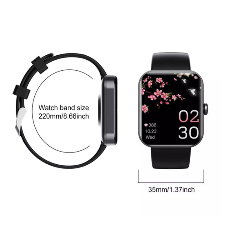Duurzame siliconen band van het bloedsuiker meet horloge, verstelbaar en comfortabel.