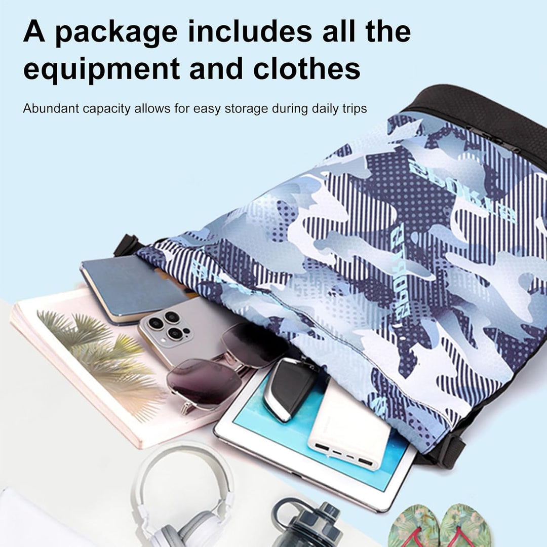 Ruime draagbare sporttas met geventileerd schoencompartiment, perfect voor wandelen, zwemmen of fitness gear.