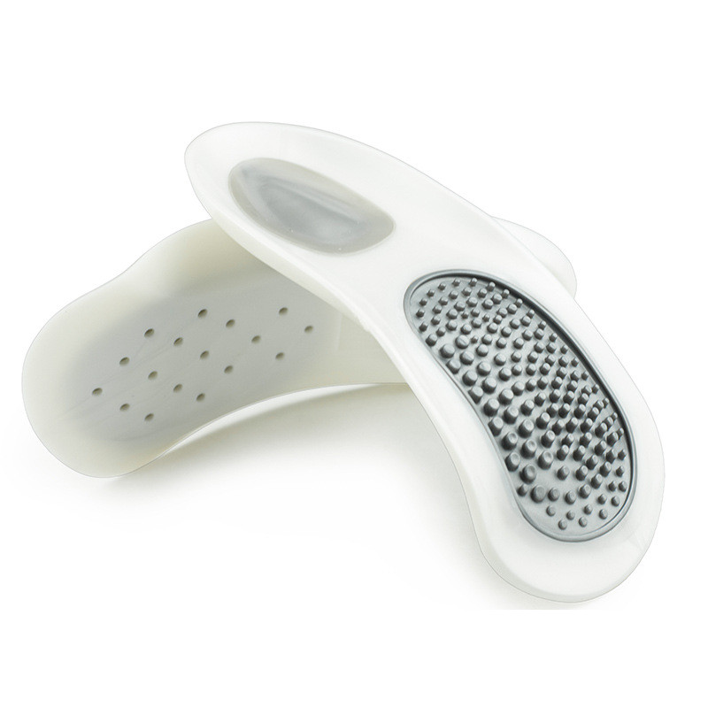 Comfortabele schoeninlegzolen SoleRelief, unisex, voor pijnverlichting bij plantar fasciitis en hielpijn.
