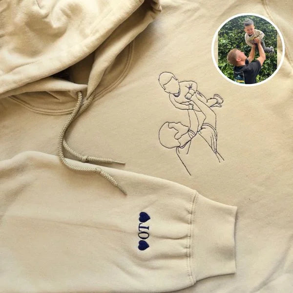 Gepersonaliseerd unisex kledingstuk: kies een t-shirt, sweatshirt of hoodie met jouw unieke foto borduurwerk.