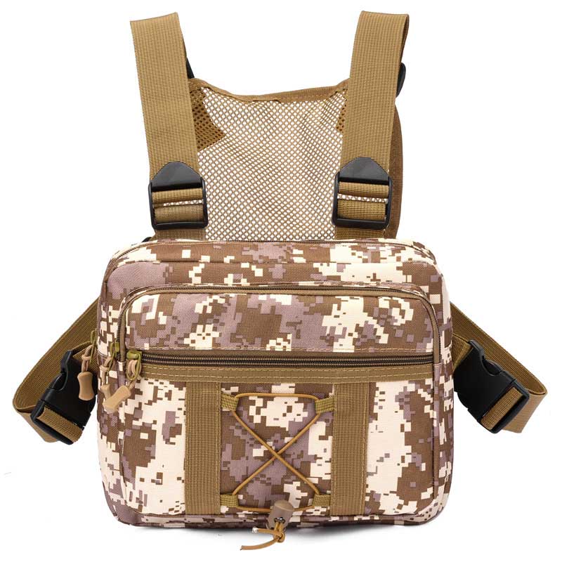 Duurzame multifunctionele borsttas met meerdere vakken, perfect voor airsoft en survival.