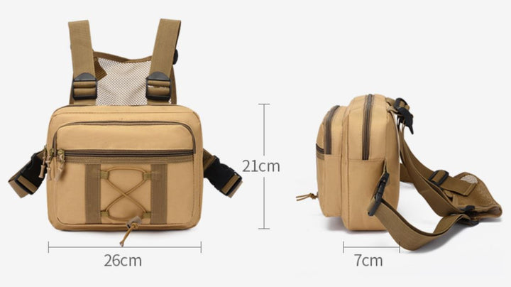 Waterbestendige unisex borsttas voor outdoor gear, met verstelbare banden voor comfort.