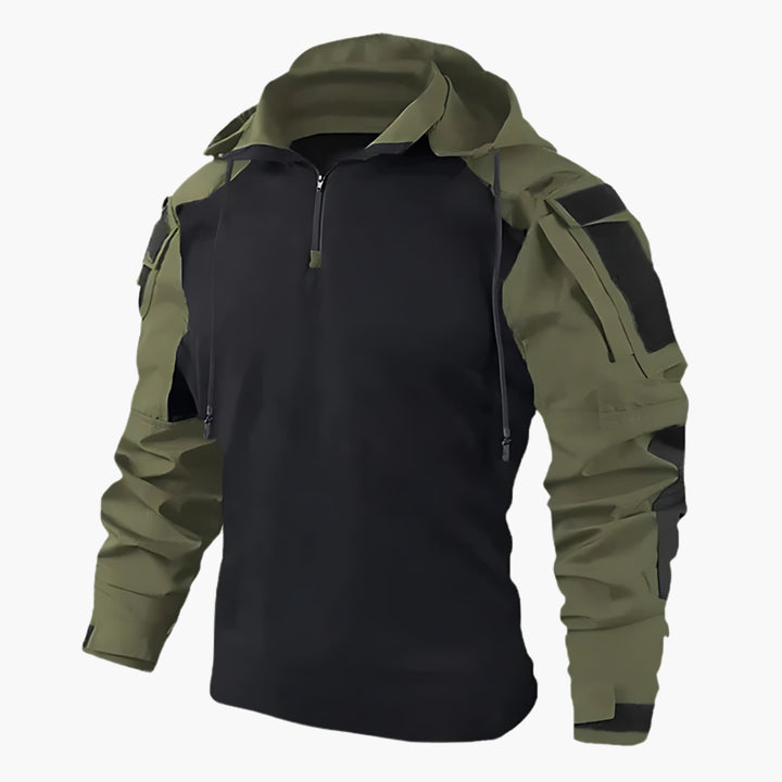 Unisex tactische jas, weerbestendig en functioneel voor outdoor avonturen. Beschikbaar in grijs, groen en blauw.
