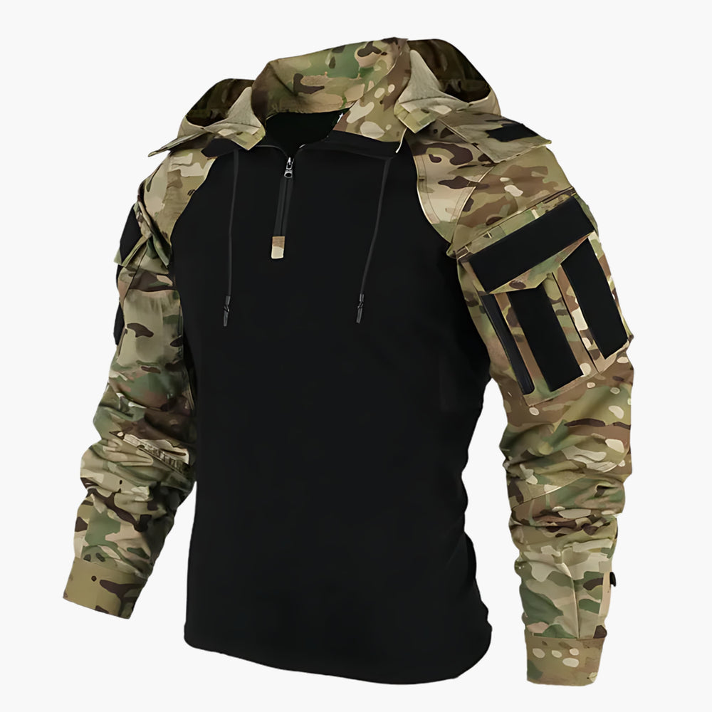 Duurzame tactische outdoor jas, winddicht en waterdicht. Ideaal voor alle weersomstandigheden en avonturen.