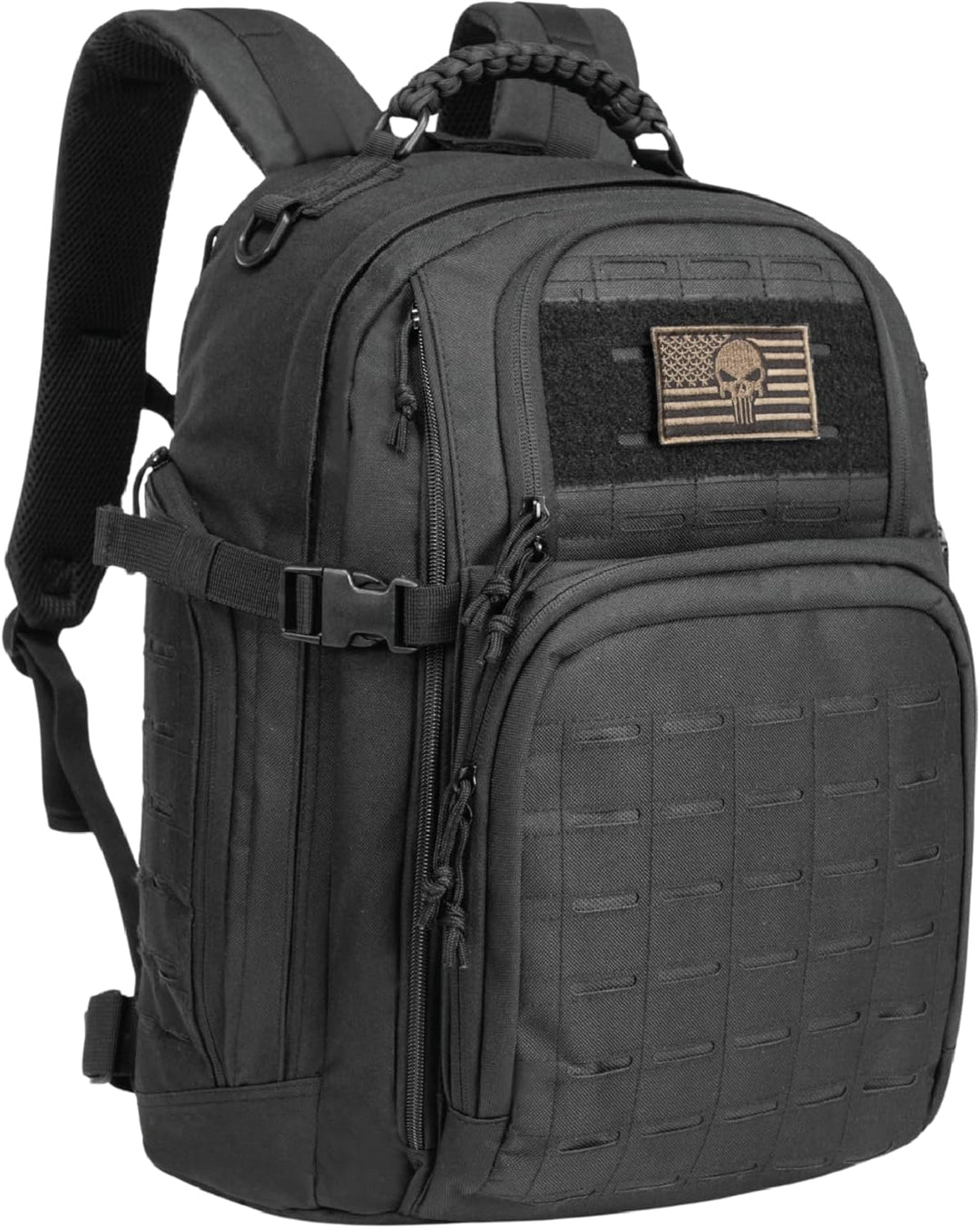 Robuuste outdoor rugzak 35L met comfortabele schouderbanden en geïntegreerd laptopcompartiment.