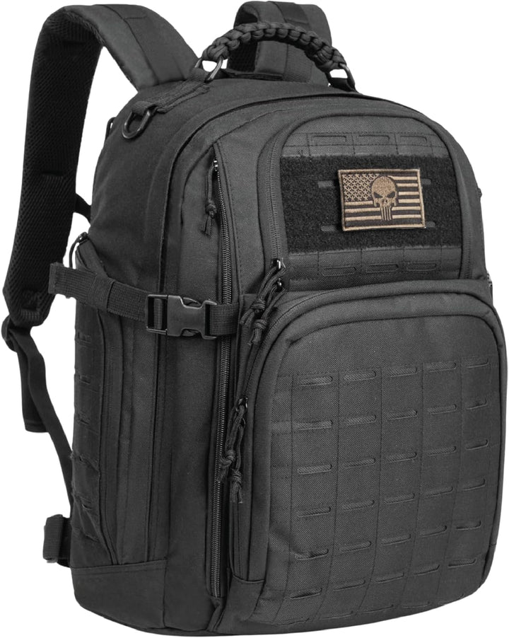 Robuuste outdoor rugzak 35L met comfortabele schouderbanden en geïntegreerd laptopcompartiment.