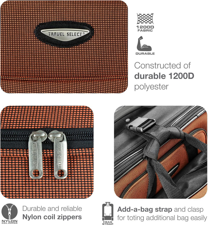 Compacte handbagage softshell koffer met soepele wielen, onderdeel van de 8-delige TravelMax bagageset.