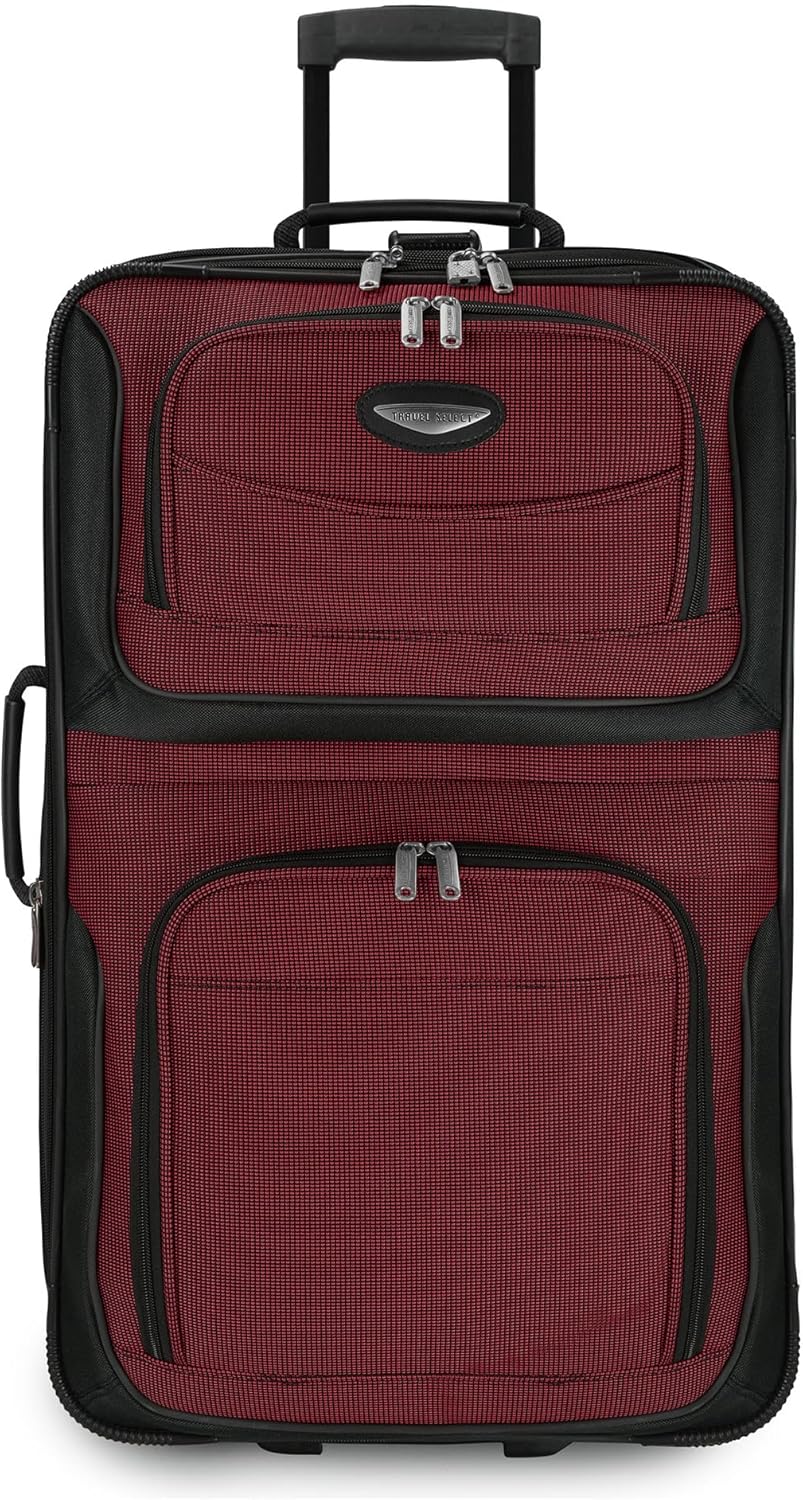 TravelMax 8-delige kofferset in actie: zachte bagage en inpakblokken klaar voor een vliegreis.