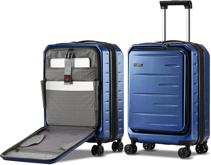 TSA-slot detail op de uitbreidbare hardcase koffer, voor veilige en douanevriendelijke reizen.