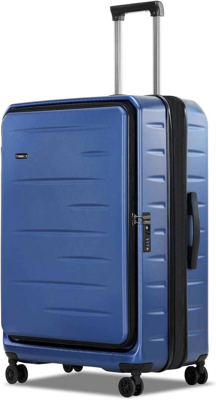Detail van de comfortabele handgreep aan de zijkant van de hardcase reiskoffer. Duurzaam.