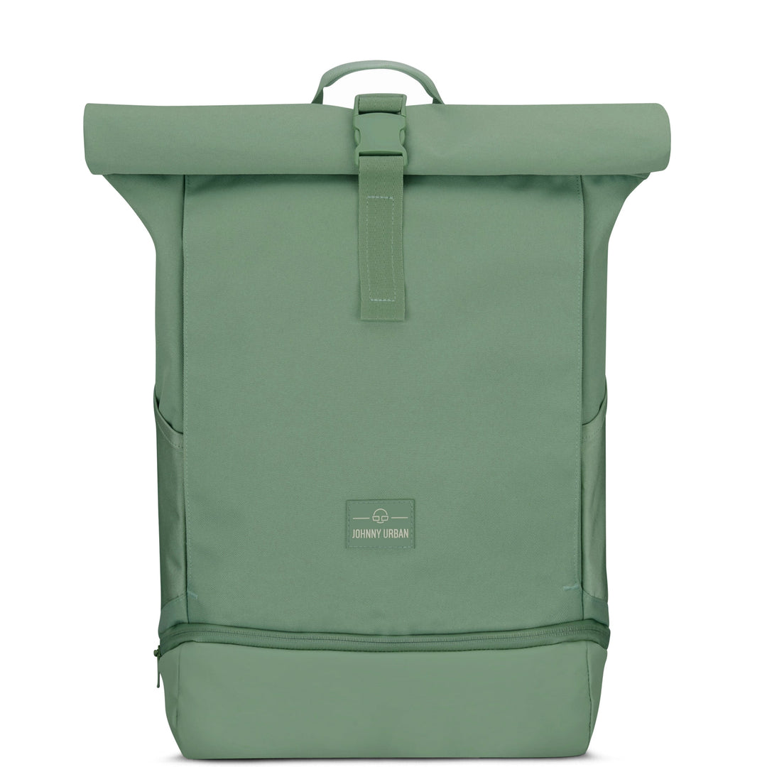 Interieur van de UrbanFlow rolltop rugzak, met apart gewatteerd laptopvak en organisatie.