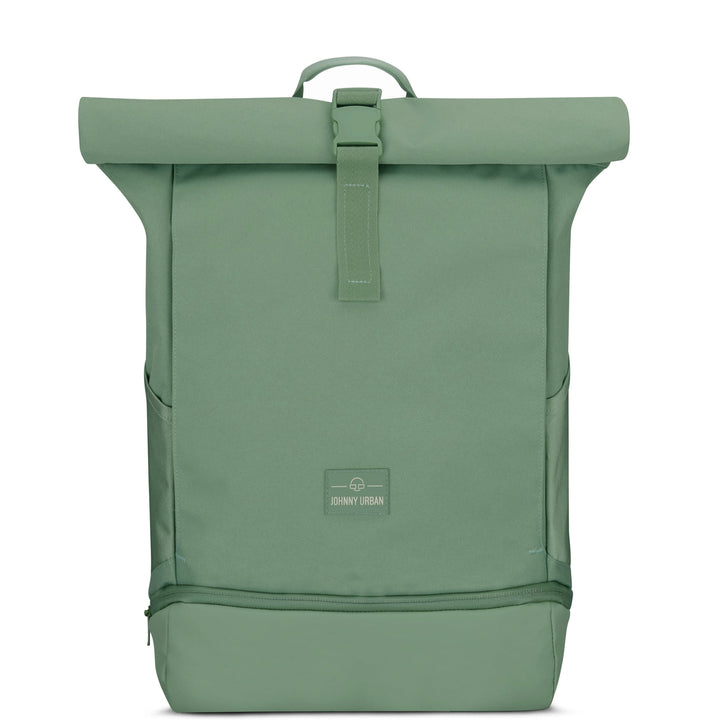 Interieur van de UrbanFlow rolltop rugzak, met apart gewatteerd laptopvak en organisatie.