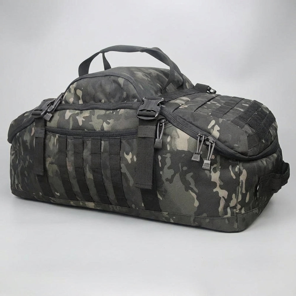 Flexibele Nomadridge reistas met Molle systeem voor extra accessoires. Ideaal voor outdoor avonturen en reizen.