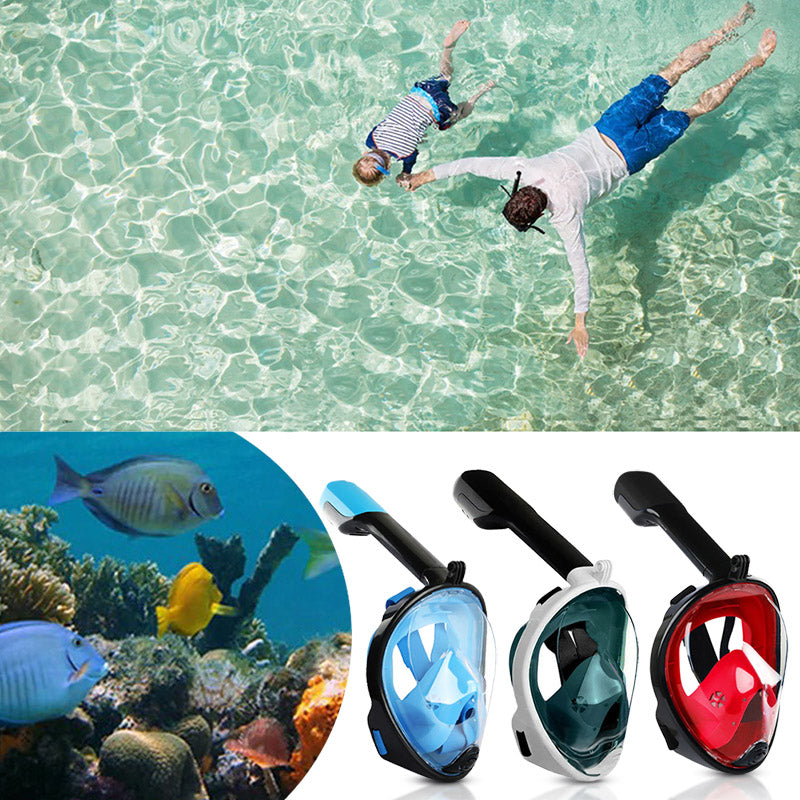 Comfortabel fullface snorkelmasker voor volwassenen (L/XL), ideaal voor snorkelen en onderwatersport.
