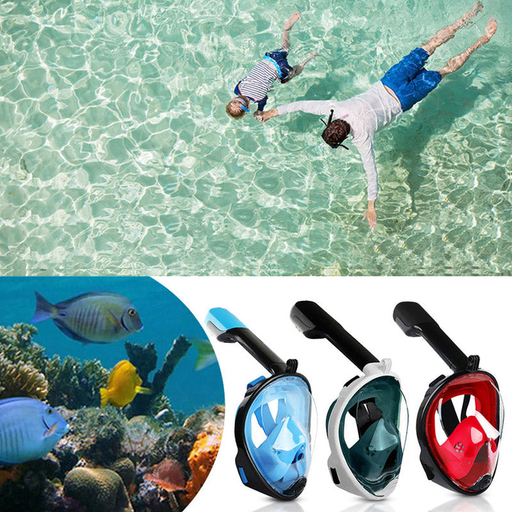 Comfortabel fullface snorkelmasker voor volwassenen (L/XL), ideaal voor snorkelen en onderwatersport.