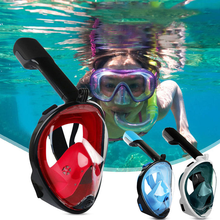 Helder anti-condens volgelaats snorkelmasker voor zorgeloos snorkelen op vakantie. Perfect voor onderwaterzicht.