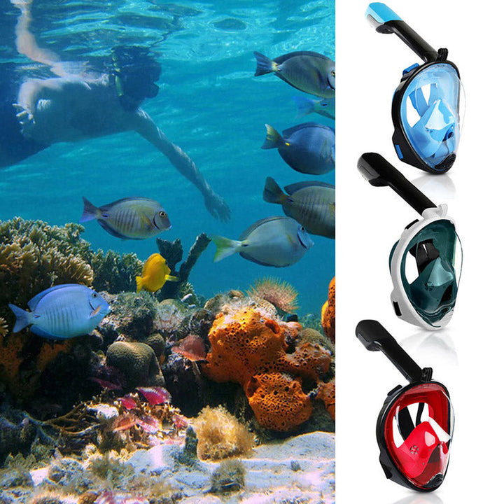Duik in waterplezier met dit fullface snorkelmasker, ontworpen voor helder en veilig onderwater avontuur.