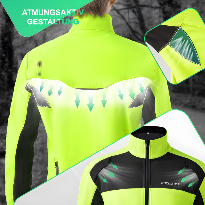 Warme winterfiets kledingset, unisex thermofiets outfit. Essentiële sportkleding voor koude ritten en winterse wielrennen.