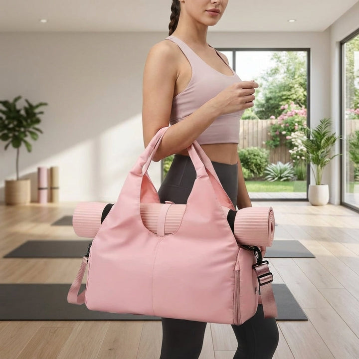 Unisex waterafstotende yogatas met apart schoenenvak. Ideale sporttas voor gym, fitness en korte reizen.