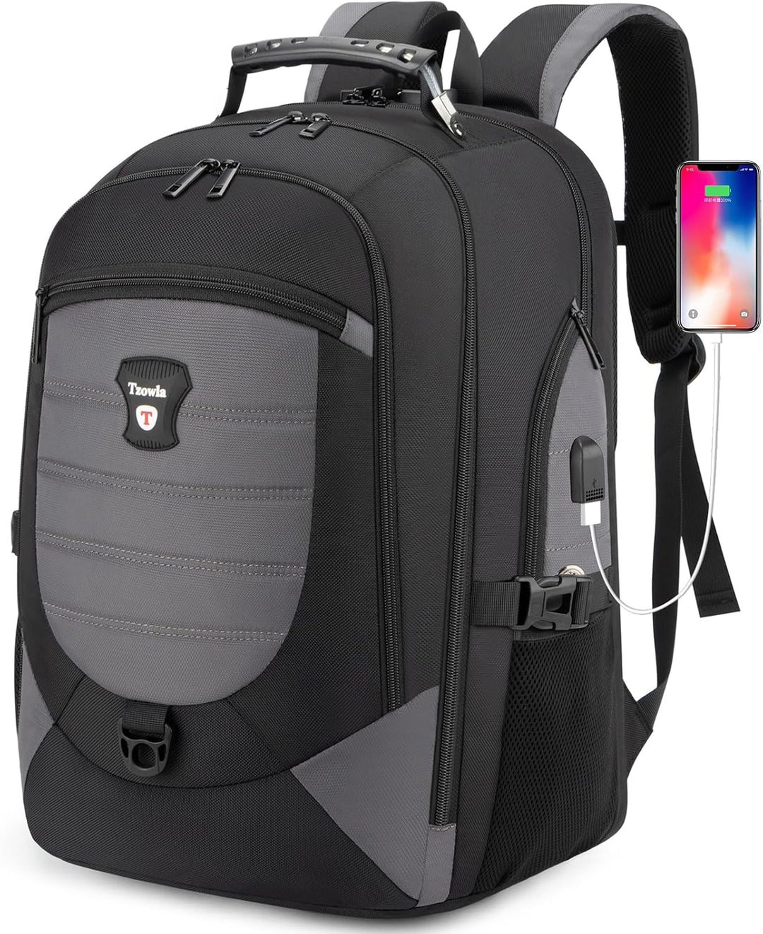 Slimme 17,3 inch laptoprugzak met geïntegreerde USB-poort, anti-diefstal functies en waterbestendigheid.