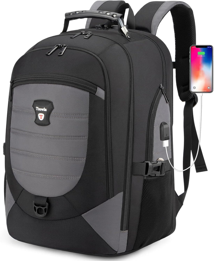 Slimme 17,3 inch laptoprugzak met geïntegreerde USB-poort, anti-diefstal functies en waterbestendigheid.