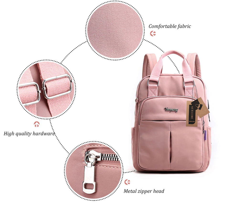 Waterdichte rugzak met USB-oplader, perfect voor onderweg, inclusief anti-diefstal design en laptopvak.