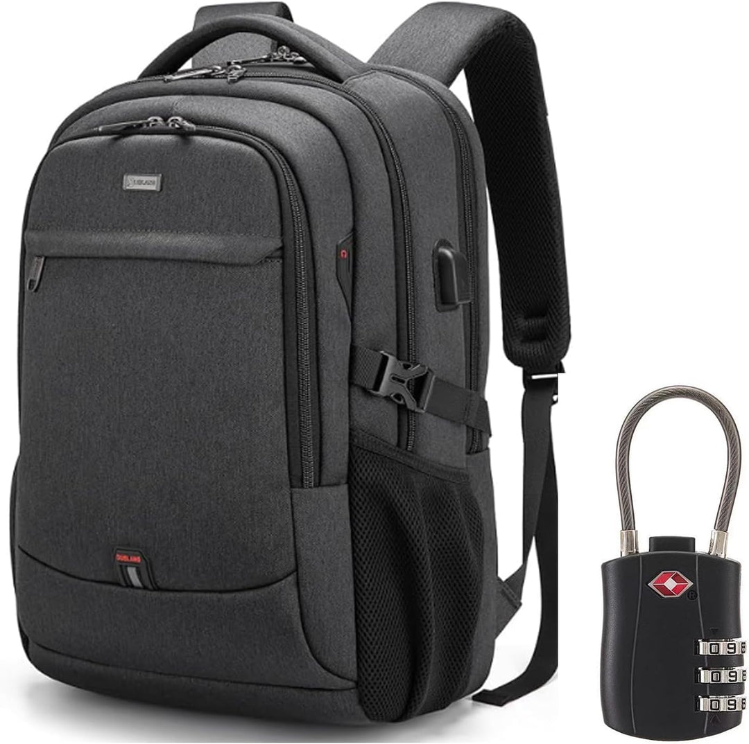 Unisex waterdichte laptoprugzak met USB-poort, ideaal voor reizen, werk & dagelijks gebruik.
