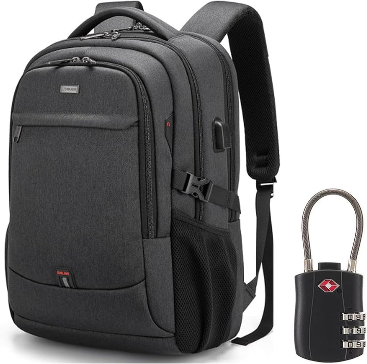 Unisex waterdichte laptoprugzak met USB-poort, ideaal voor reizen, werk & dagelijks gebruik.