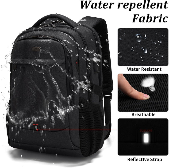 Veilige waterafstotende rugzak, met USB-poort & antidiefstal, perfect voor school & werk.