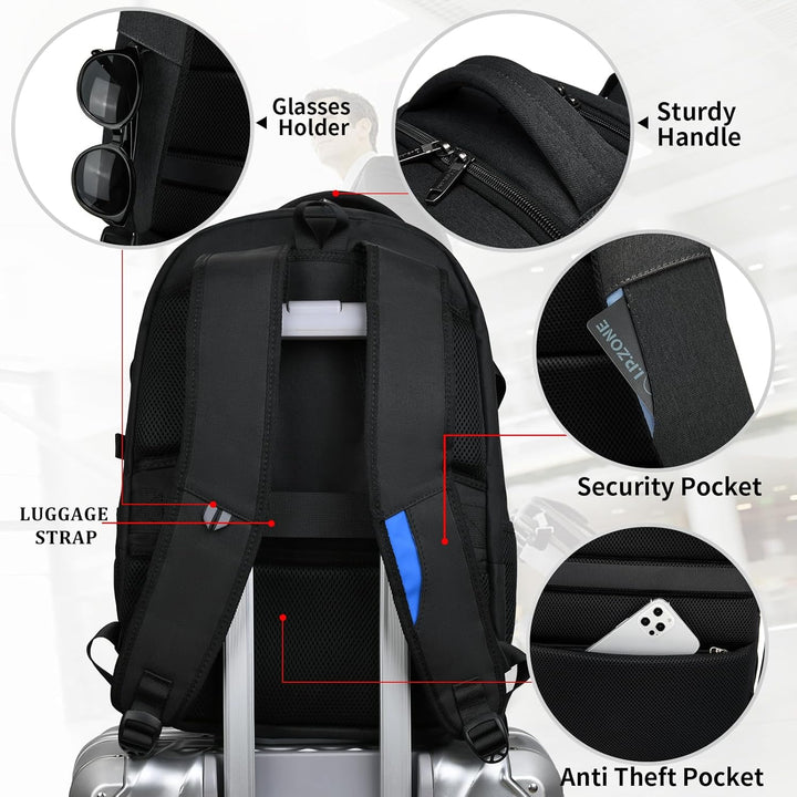 Sterke waterbestendige schooltas met USB, georganiseerde opbergruimte, comfort voor elke dag.