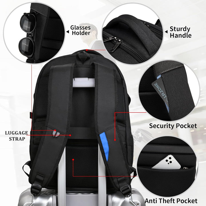 Comfortabele waterafstotende schooltas, met USB-poort & georganiseerde vakken voor laptop.