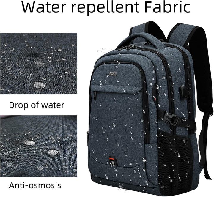 Antidiefstal laptoprugzak, waterbestendig, USB-poort, geschikt voor dagelijks gebruik & reizen.
