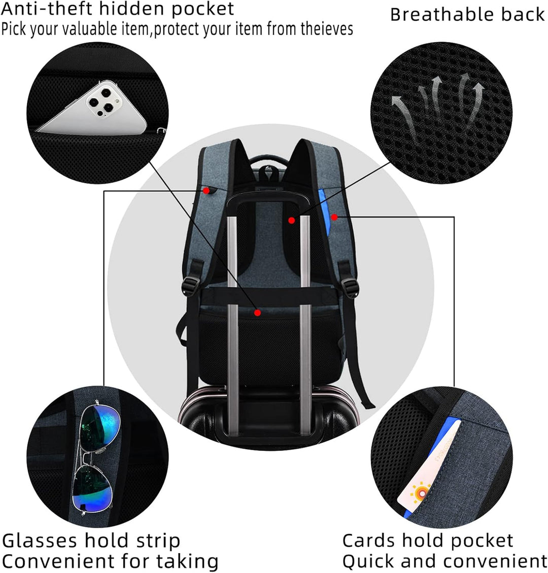 Stijlvolle waterafstotende schooltas, unisex, met USB, georganiseerd voor boeken & laptop.