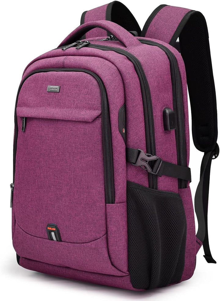 Zwarte waterafstotende USB-rugzak, antidiefstal, laptopcompartiment, voor werk & reizen.