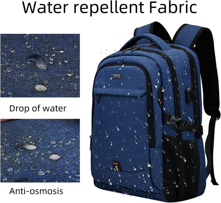 Stijlvolle werkrugzak, unisex, waterdicht, met USB & slimme organisatie voor al je spullen.