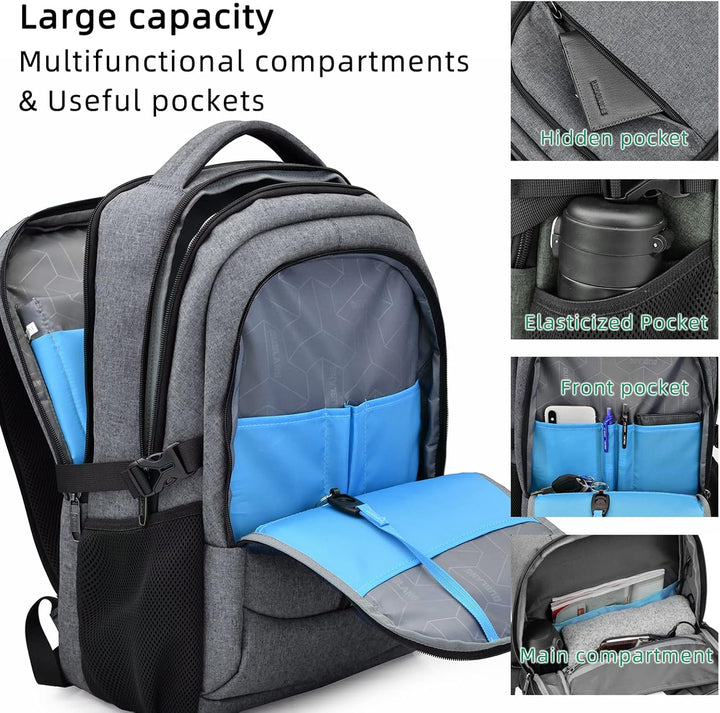 Comfortabele waterdichte laptoprugzak, USB, ideaal voor dagelijks gebruik, werk & school.