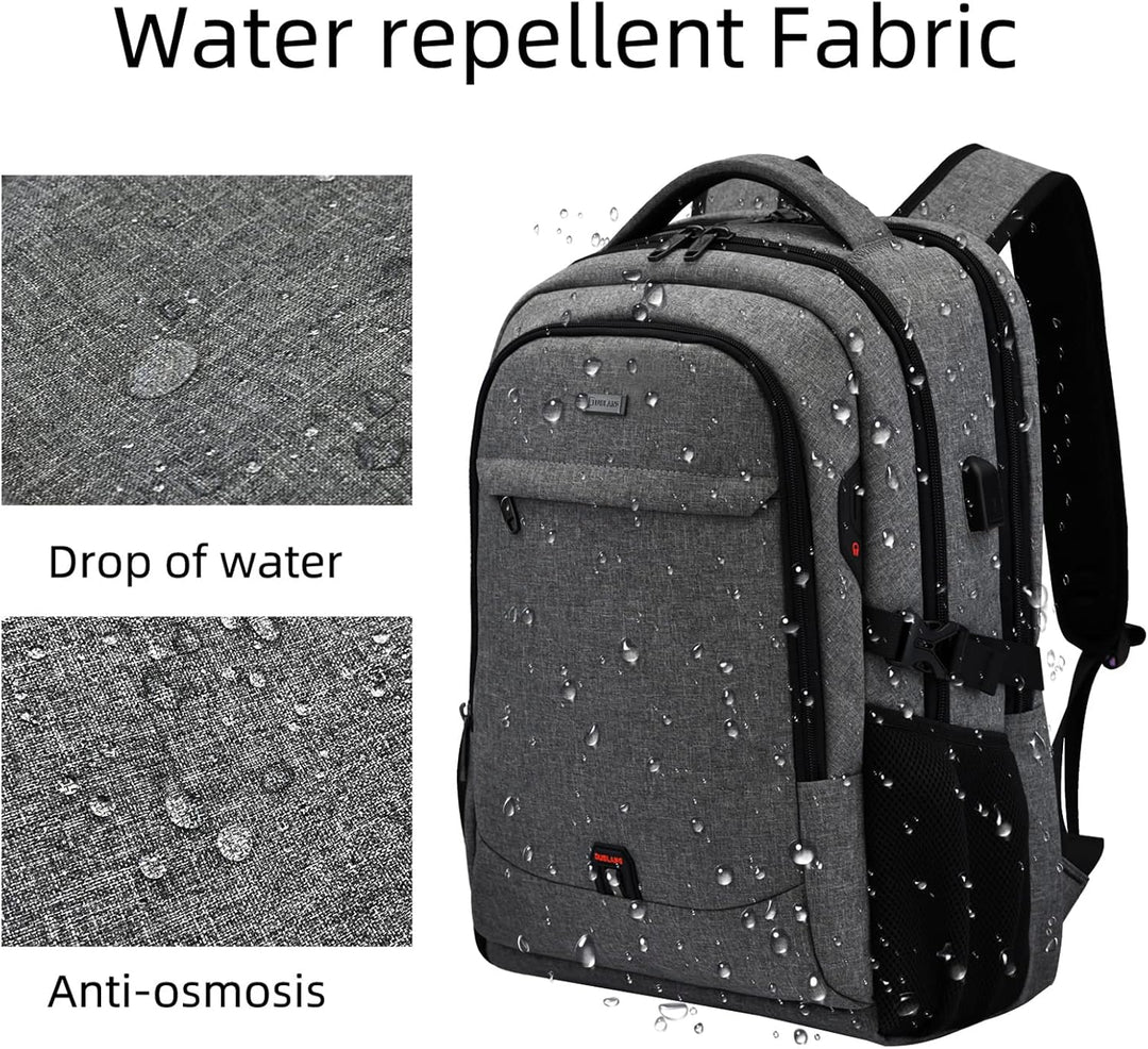 Waterdichte reisrugzak, met USB-poort, georganiseerde opslag, comfortabel als handbagage.