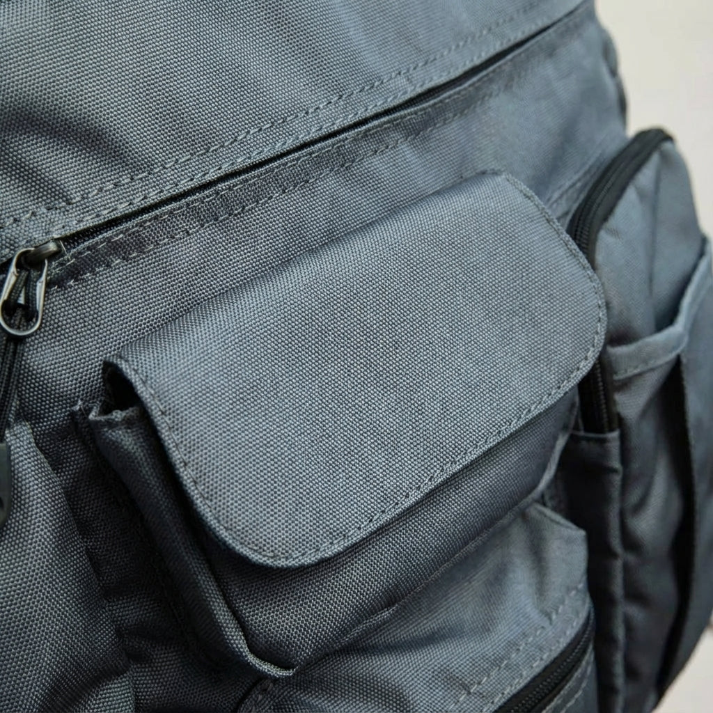 Grijze/zwarte oxford zakelijke aktetas met verstelbare schouderband voor laptop en documenten, unisex.