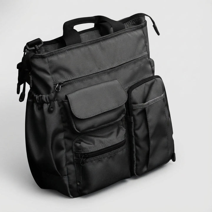 Duurzame unisex aktetas, ideaal als laptoptas of reistas voor kantoor en zakelijke afspraken, grijs/zwart.