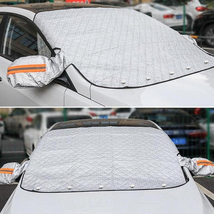 Vorstbescherming auto: duurzaam antivrieszeil met magneten. Ideaal tegen ijs en sneeuw op de voorruit.