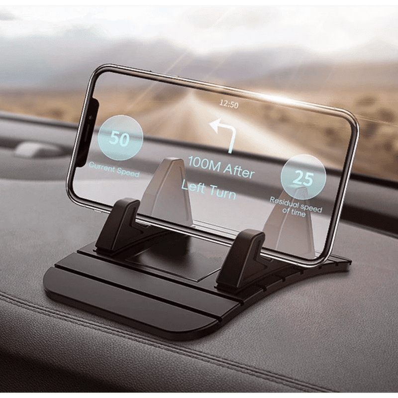 Universele anti-slip telefoonhouder voor dashboard auto of bureau, ideaal voor smartphone navigatie.